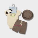 Set 4In1 Baby Set Bucket Hat Two Ways Socks Romper Shorts Cute Material Cotton OOTD Set