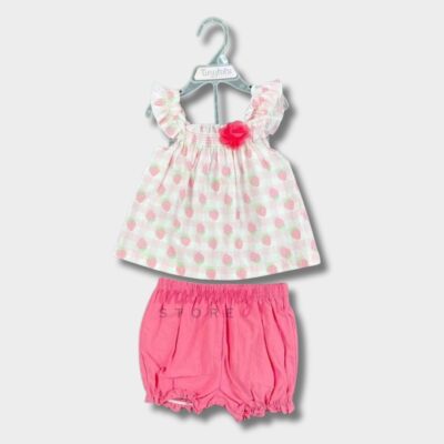 Set Blouse 3D Flower OOTD Soft Cotton Material TiniTots