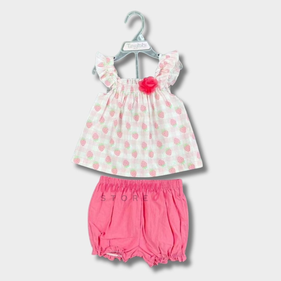 Set Blouse 3D Flower OOTD Soft Cotton Material TiniTots