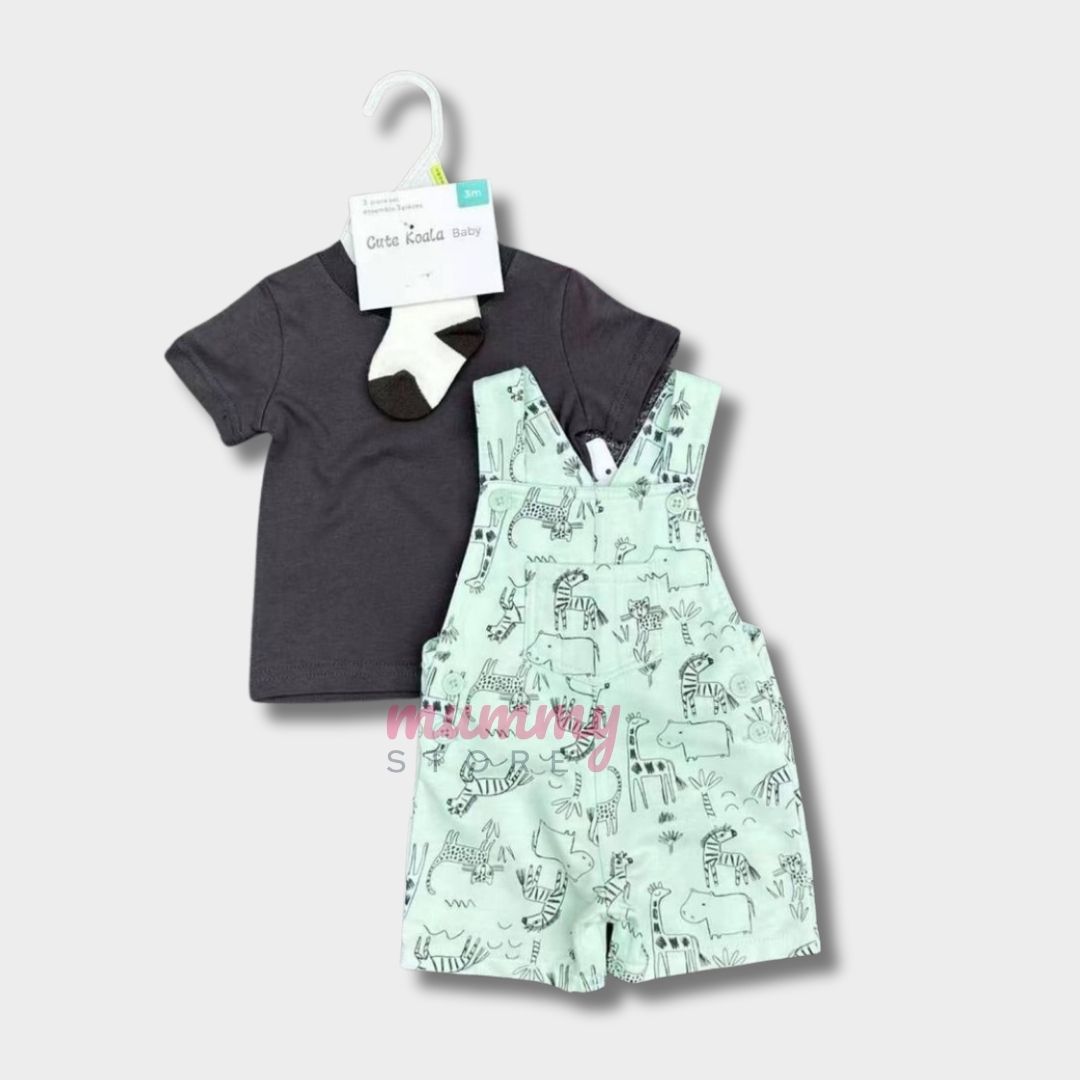 Overall Baby Boy OOTD Cute Material Design 3in1 Set - Image 2