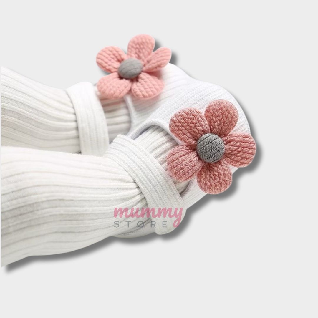 Baby Pre Walk Knitted Flower Shoes - Image 3
