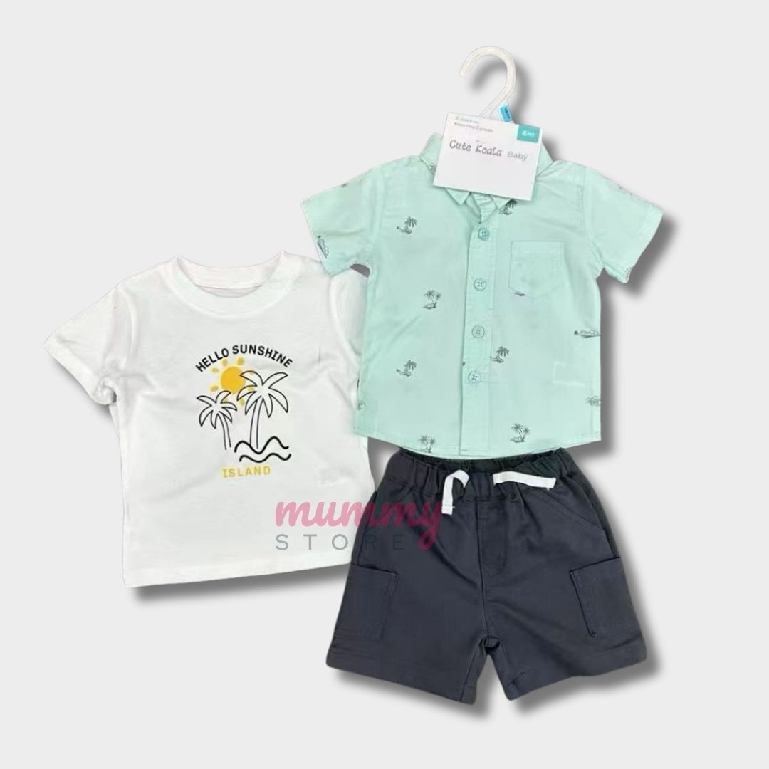 Combo Playset Shirt Cargo Casual Set 3in1 Short Pant