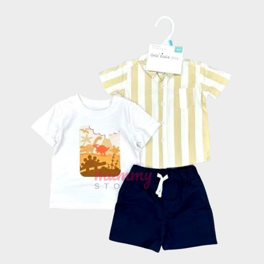 Combo Playset Shirt Cargo Casual Set 3in1 Short Pant - Image 2