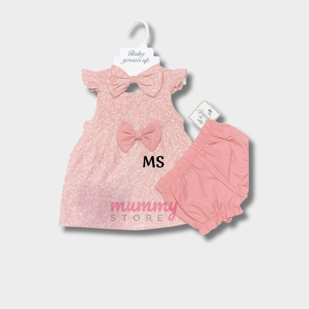 Set Dress 3In1 Girl OOTD Trending Design Soft Color Best Material Headband Button Dress - Image 4